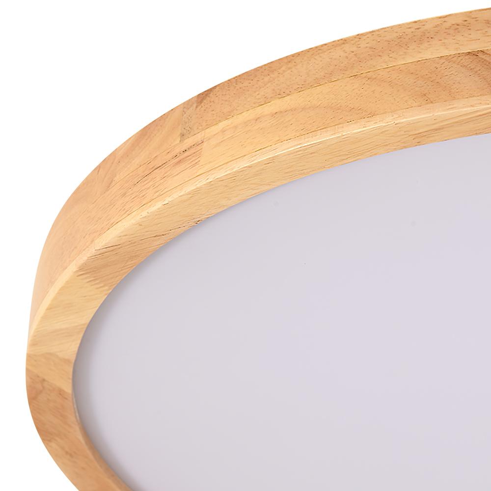 Plafonnier rond en chêne avec bordure