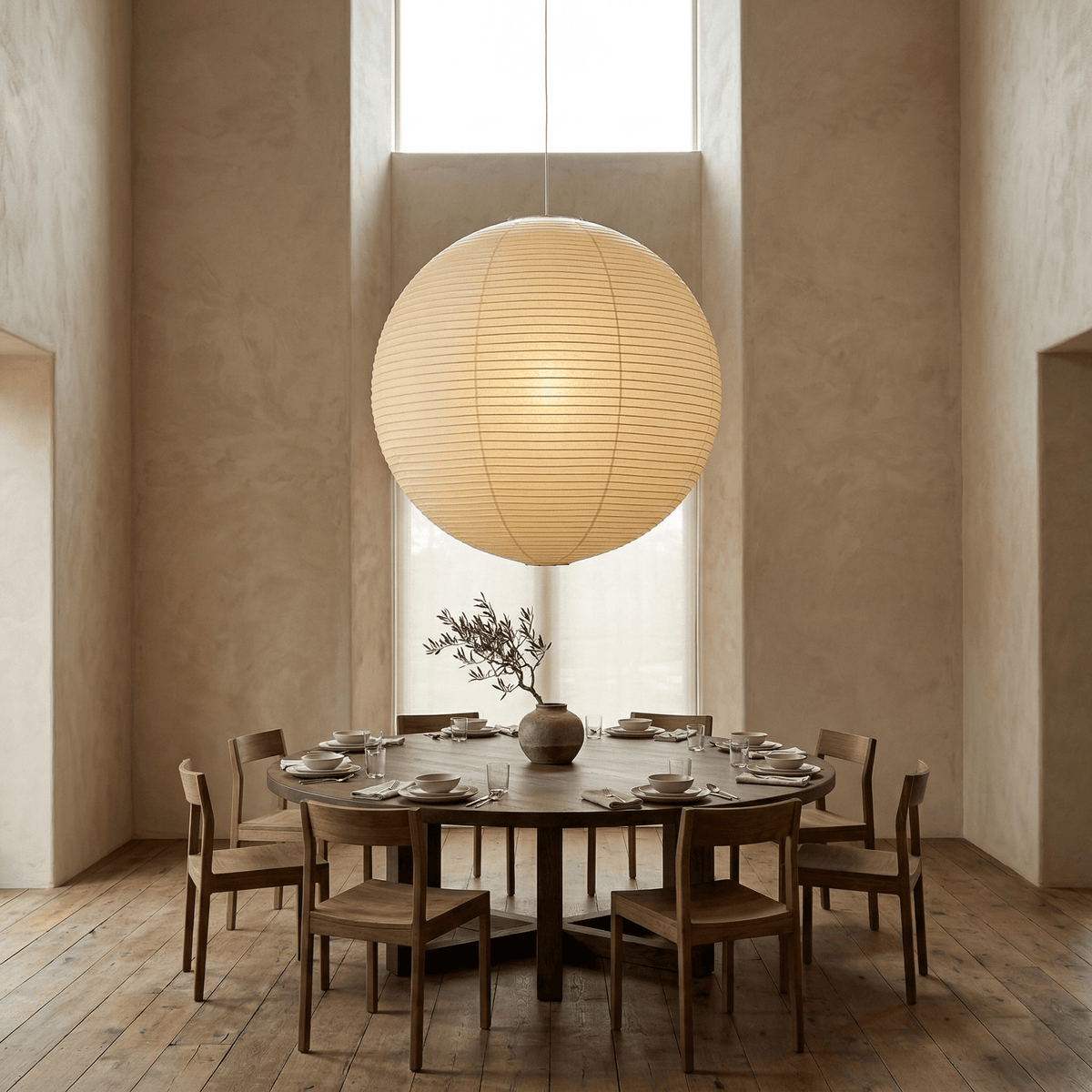 Suspension globe en papier washi