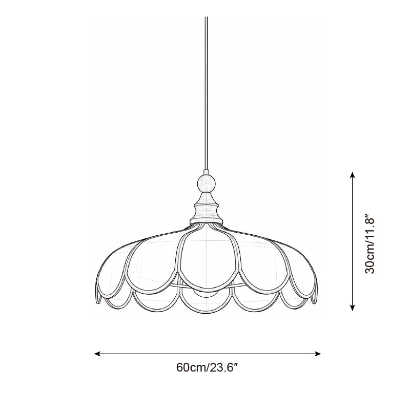 Suspension à pétales festonnés