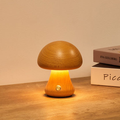 Lampe de table en bois scandinave Fungara