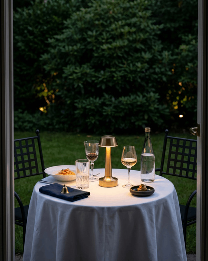 Lampe de table sans fil conique en laiton