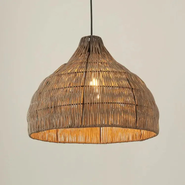 Suspension cloche naturelle en fibres tressées