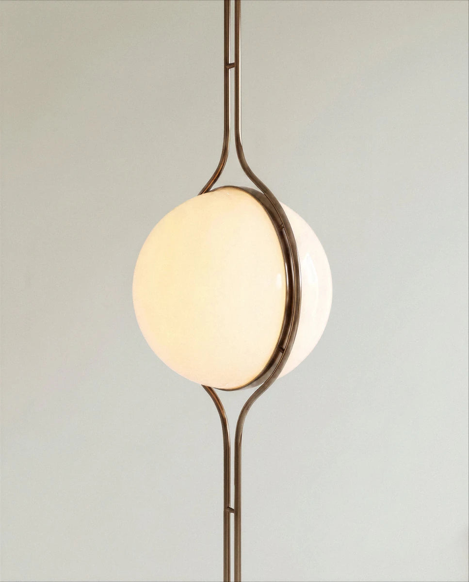 Lampadaire du sol au plafond en métal Pelvaro au style du milieu du siècle
