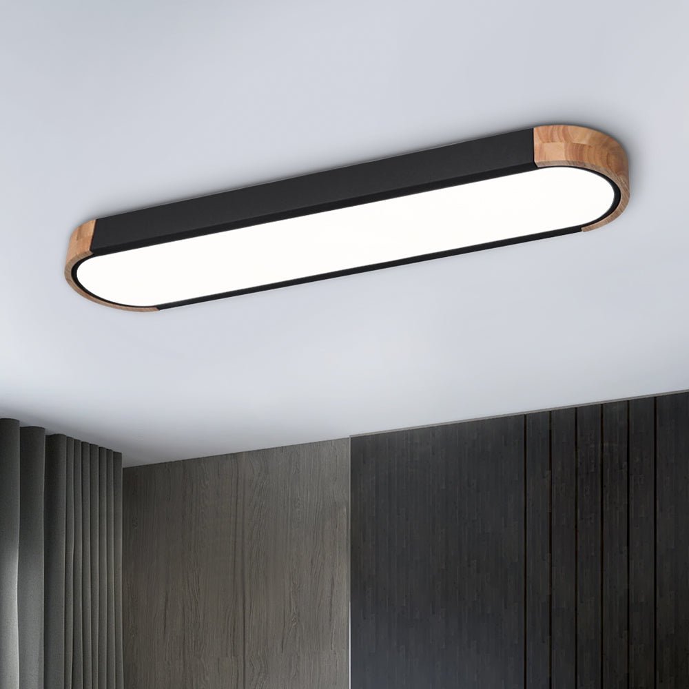Plafonnier LED ovale en bois minimaliste Ovalyn