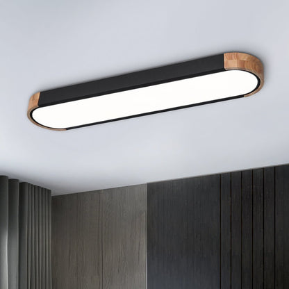 Plafonnier LED ovale en bois minimaliste Ovalyn