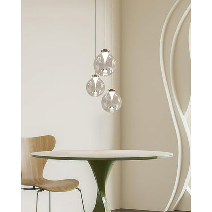 Suspension boule en verre teinté