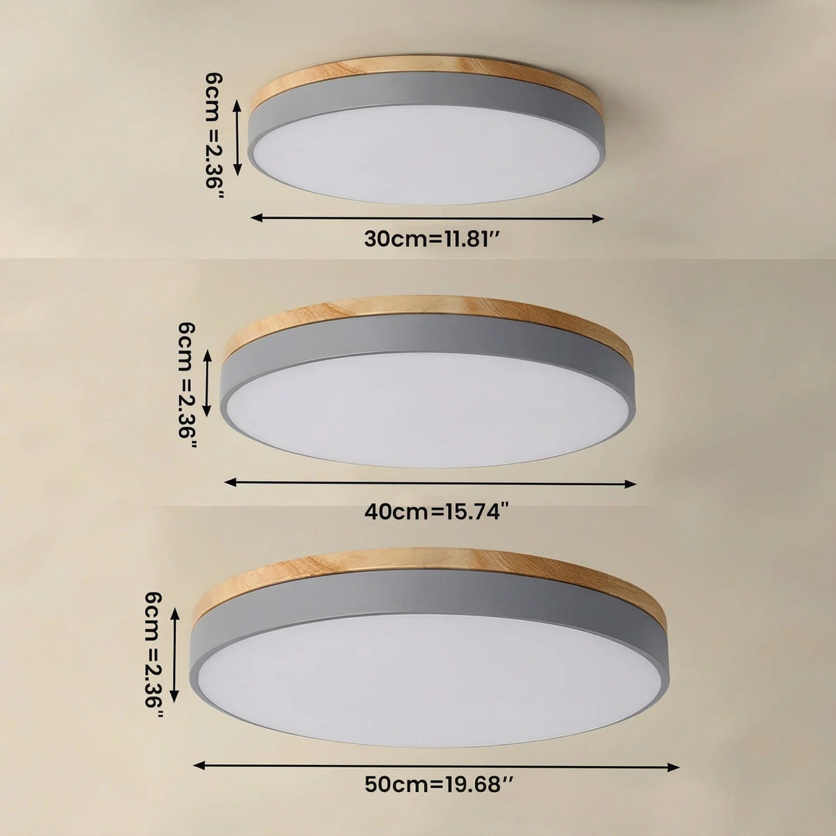 Plafonnier en bois minimaliste Lumbra affleurant