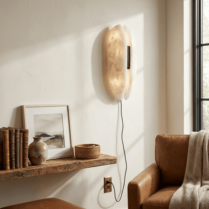 Applique enfichable avec panneau en albâtre