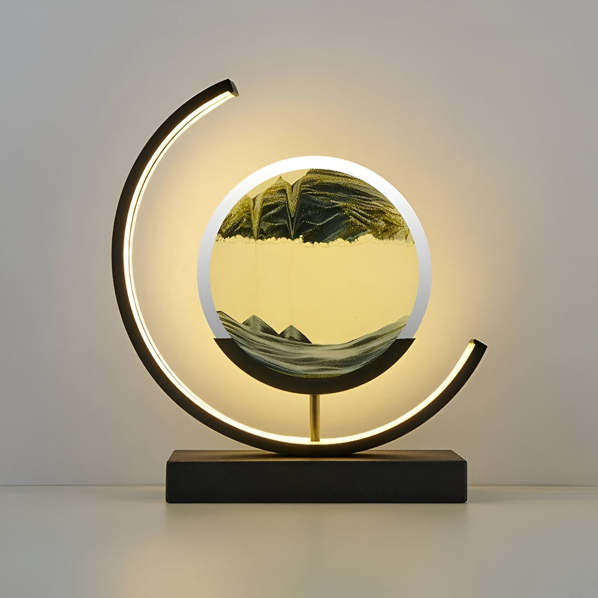 Lampe de table minimaliste en aluminium Sandveil, avec art du sable