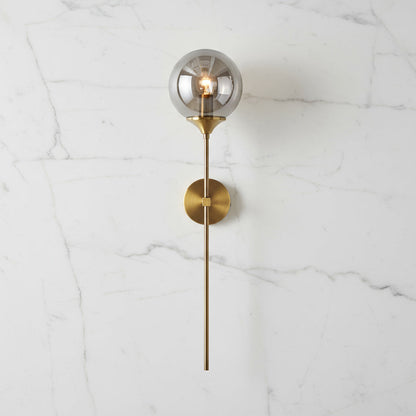 Applique murale Velmira mi-siècle à globe en verre