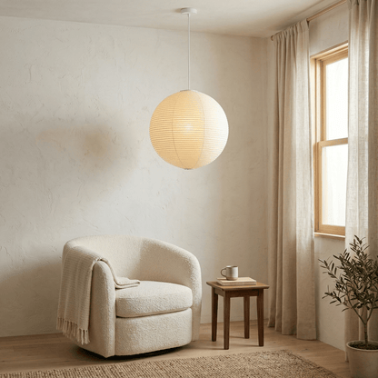 Suspension globe en papier washi