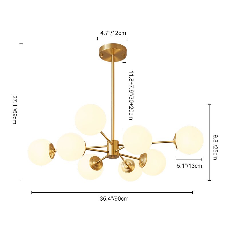 Lustre sphérique Spunik en opale