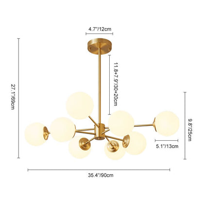 Lustre sphérique Spunik en opale