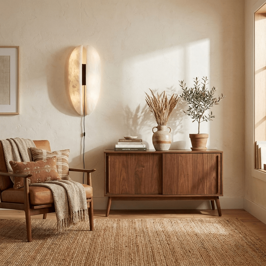 Applique enfichable avec panneau en albâtre