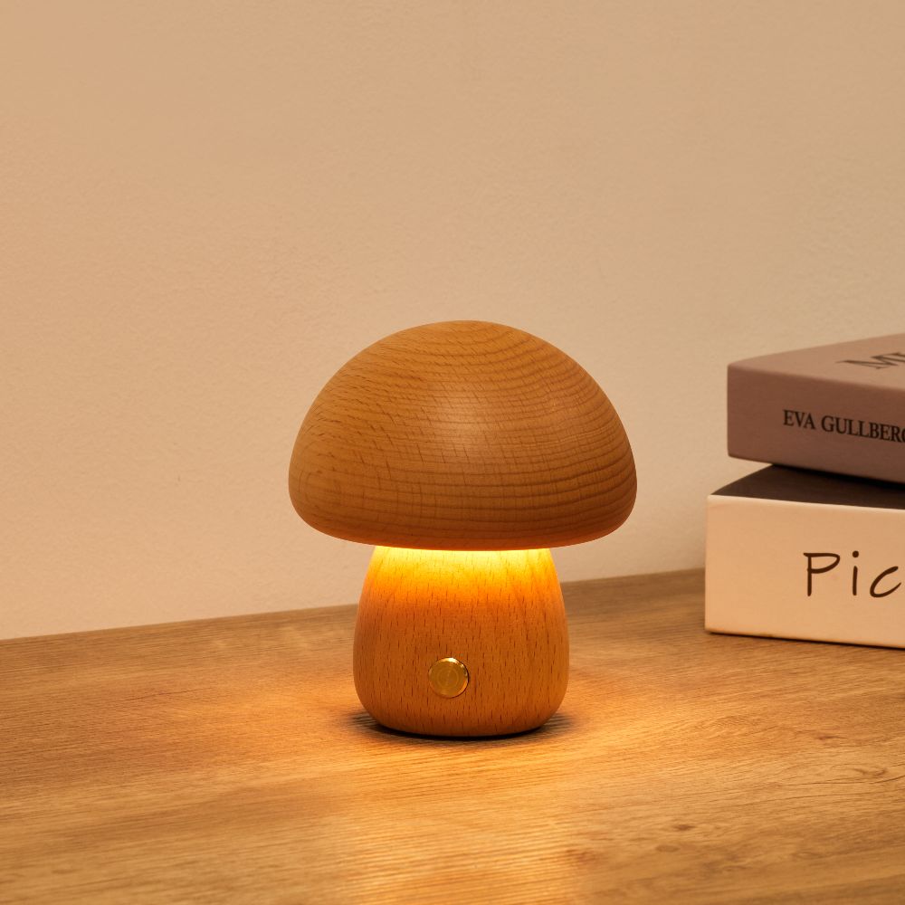 Lampe de table en bois scandinave Fungara
