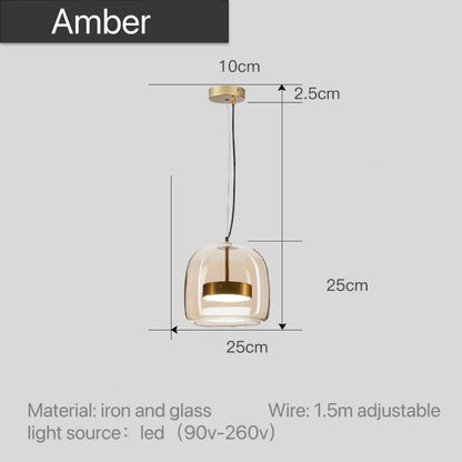 Suspension en verre teinté nordique Lumira