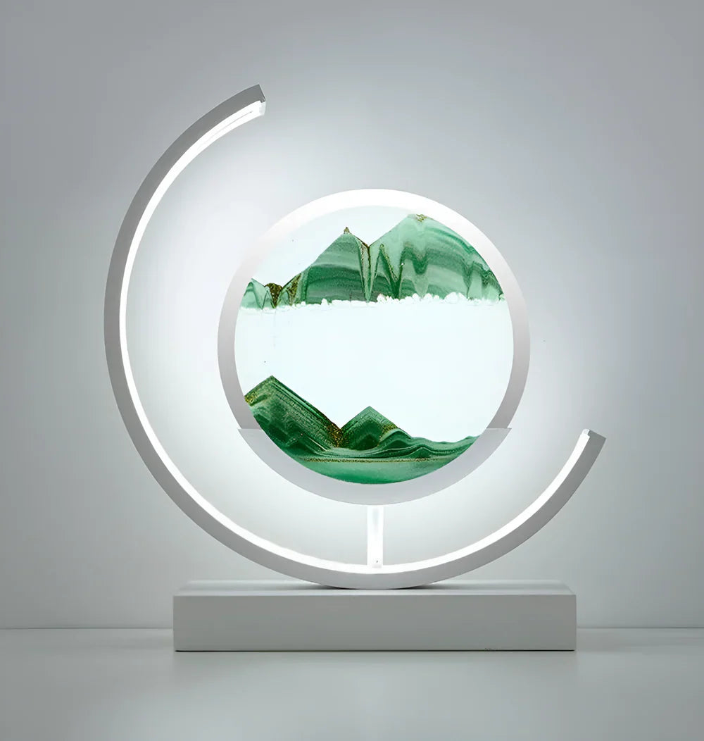 Lampe de table minimaliste en aluminium Sandveil, avec art du sable