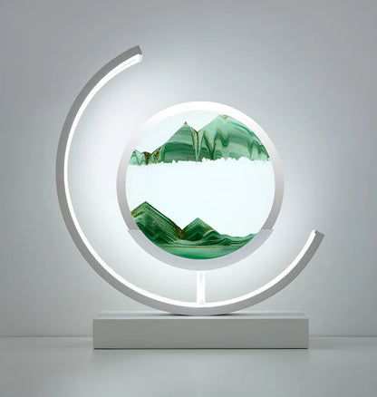 Lampe de table minimaliste en aluminium Sandveil, avec art du sable