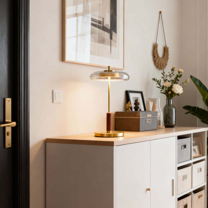 Lampe de table Fenrik en noyer moderne du milieu du siècle