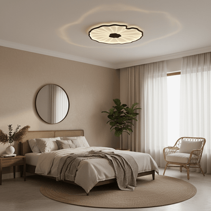 Plafonnier effet grain de bois Waterlily