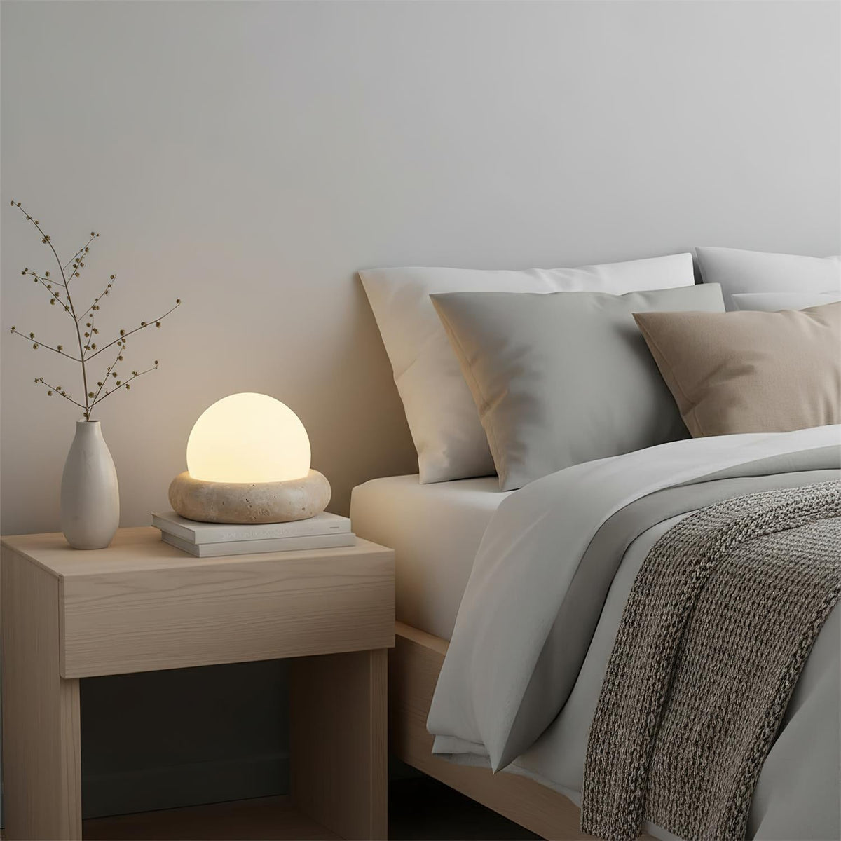 Lampe de table Wabi-Sabi en travertin Orlando