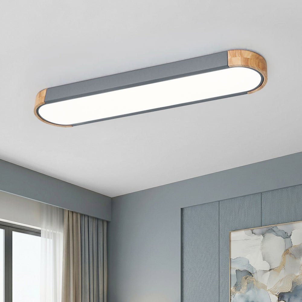 Plafonnier LED ovale en bois minimaliste Ovalyn
