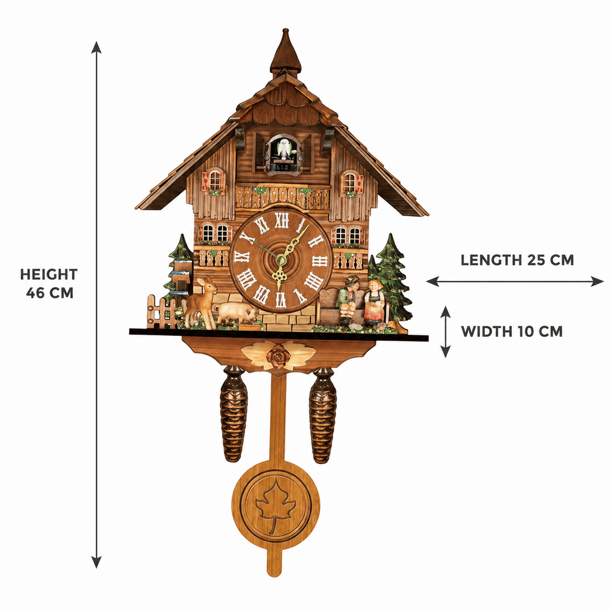 Horloge à coucou à pendule en MDF alpin Brenvika