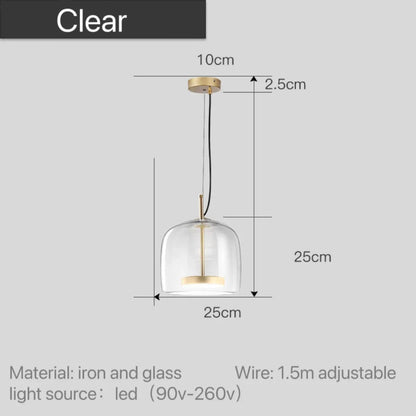 Suspension en verre teinté nordique Lumira