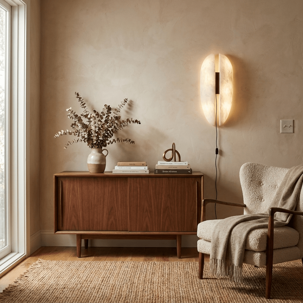 Applique enfichable avec panneau en albâtre