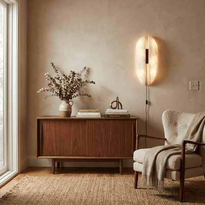 Applique enfichable avec panneau en albâtre