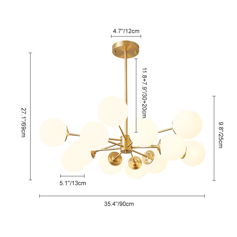 Lustre sphérique Spunik en opale