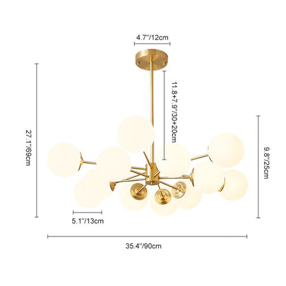 Lustre sphérique Spunik en opale