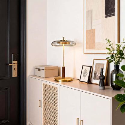 Lampe de table Fenrik en noyer moderne du milieu du siècle