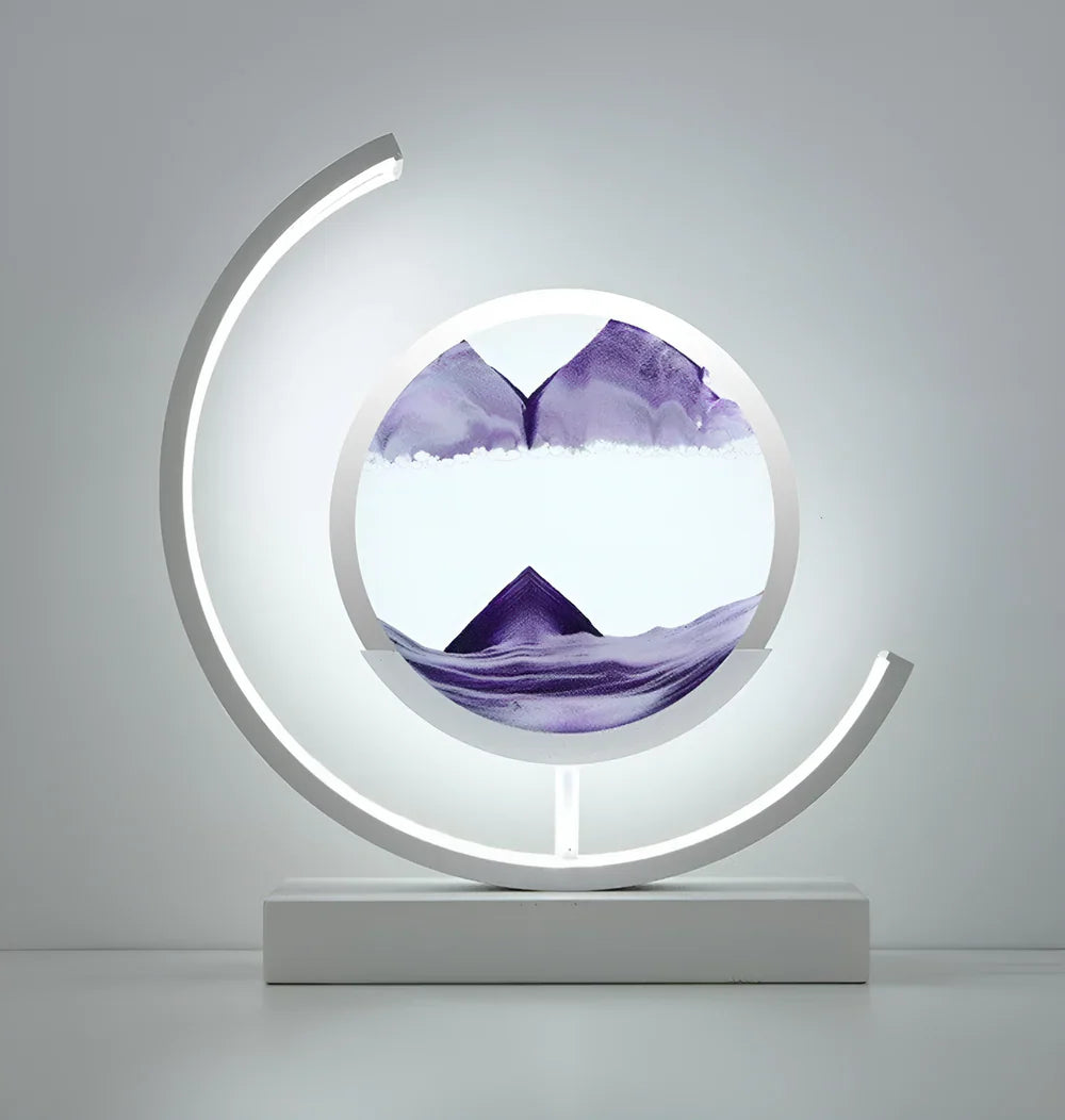 Lampe de table minimaliste en aluminium Sandveil, avec art du sable