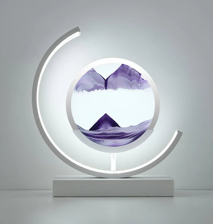 Lampe de table minimaliste en aluminium Sandveil, avec art du sable