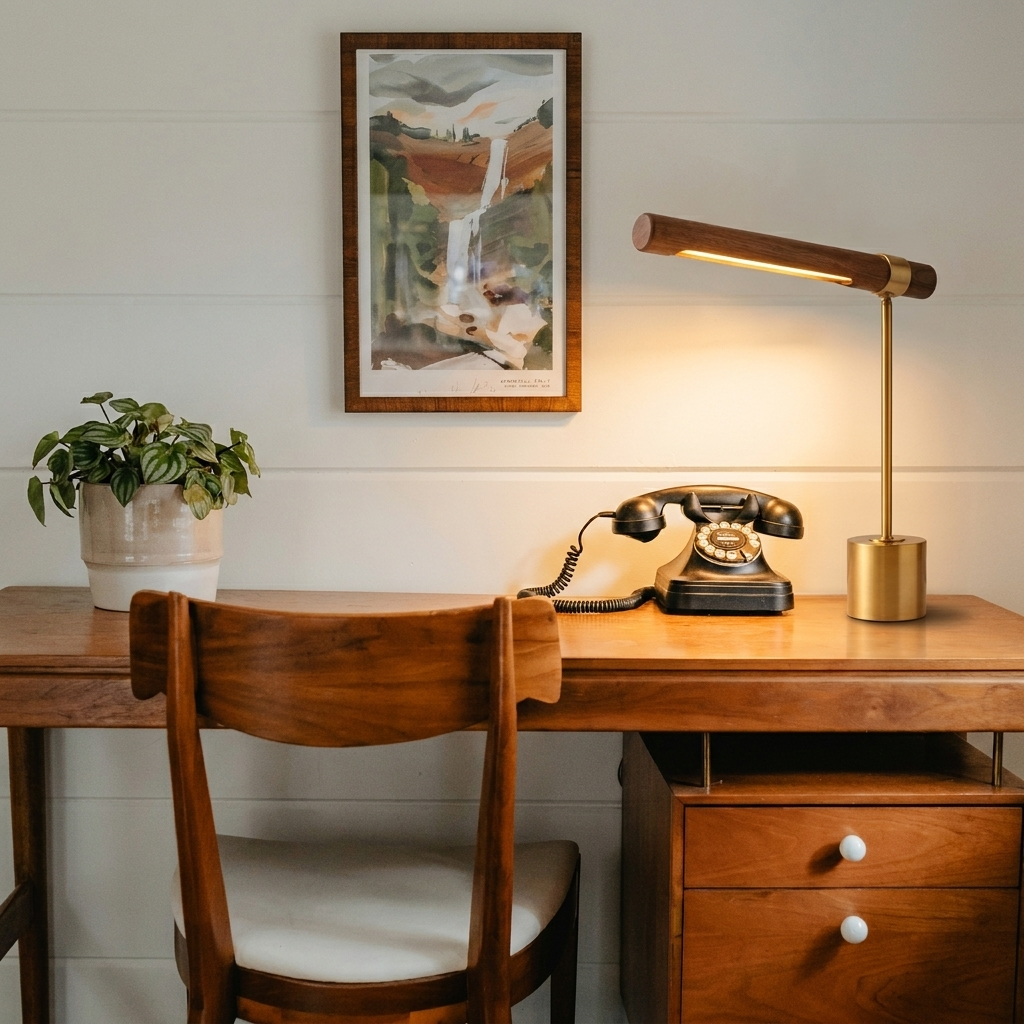 Lampe de table en laiton mid-century Pravena
