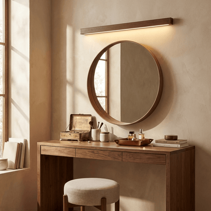 Applique murale linéaire fine en bois
