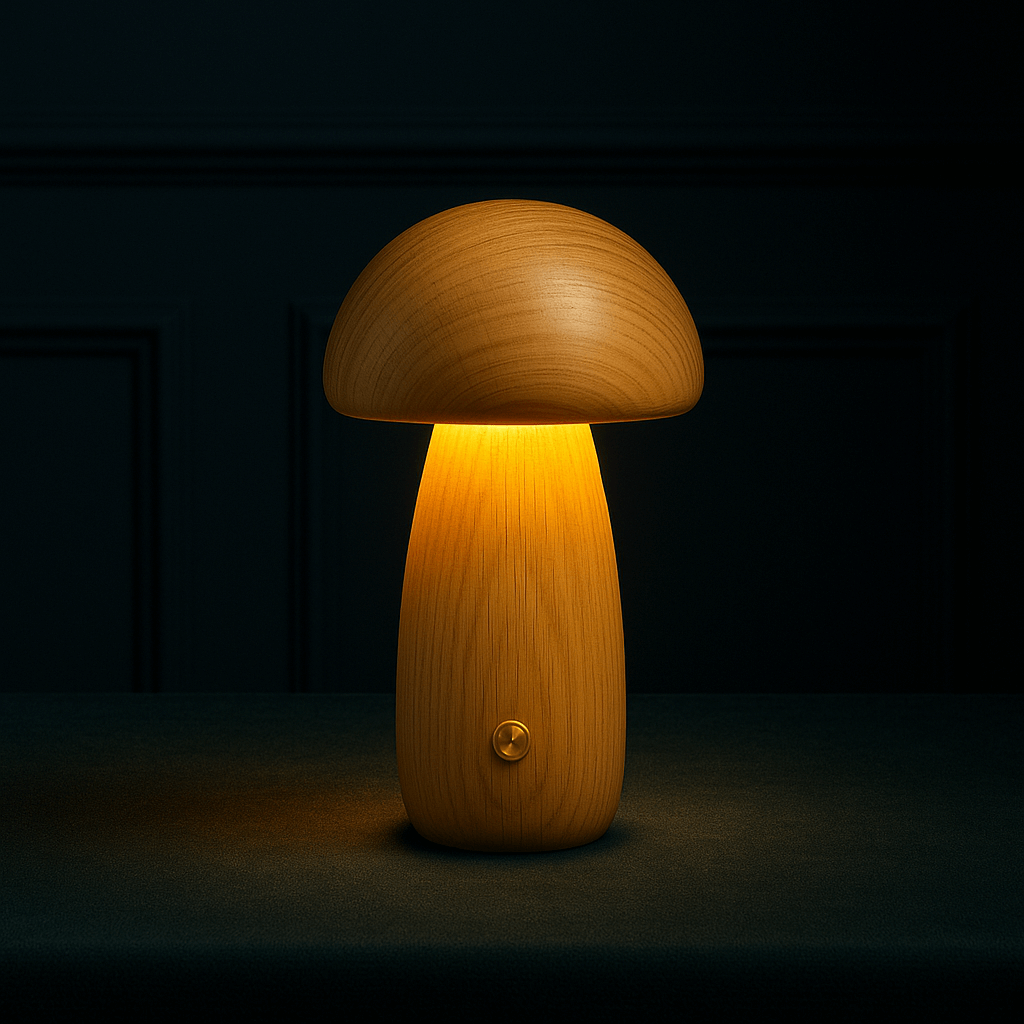 Lampe de table en bois scandinave Fungara