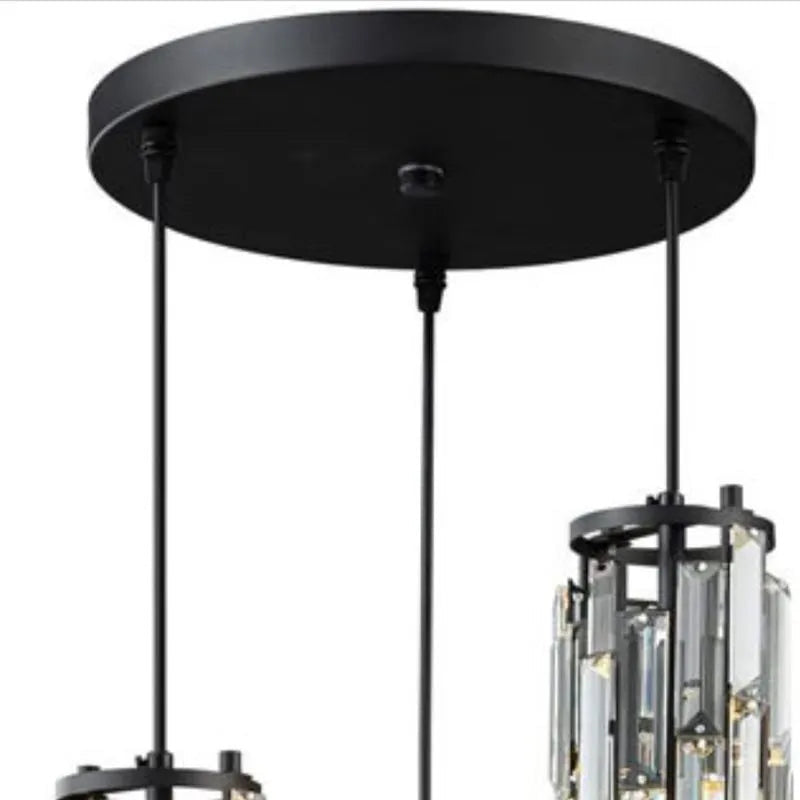 Suspension en forme de colonne en cristal à facettes