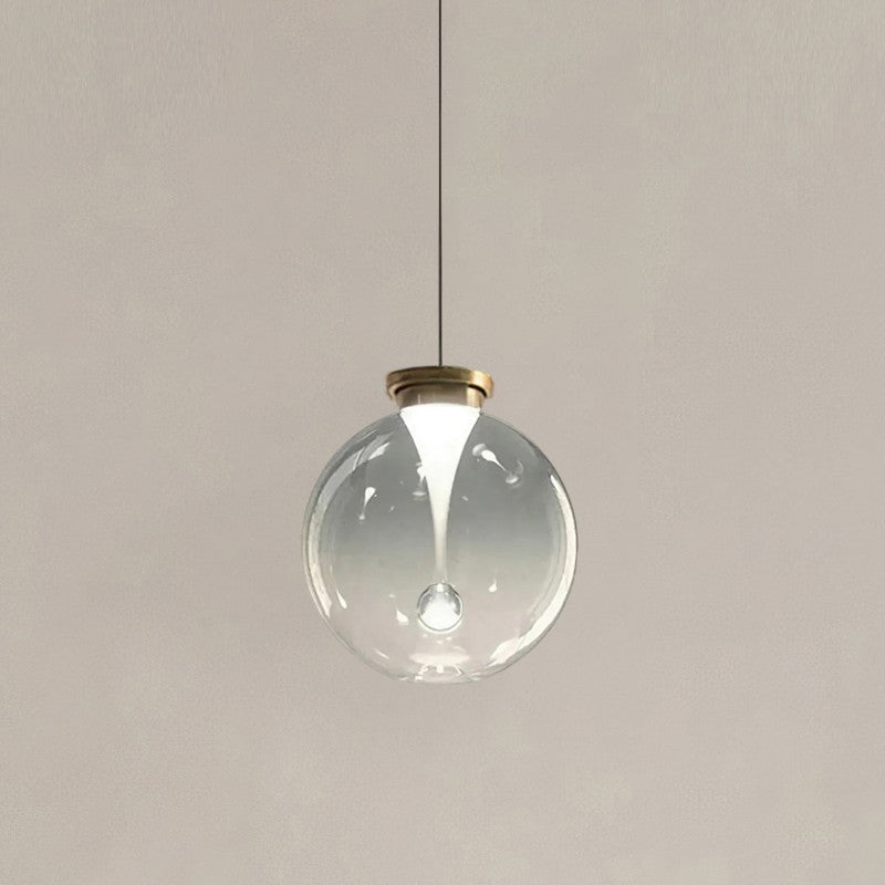 Suspension boule en verre teinté