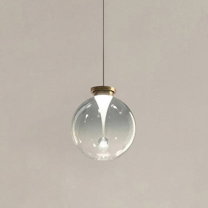 Suspension boule en verre teinté