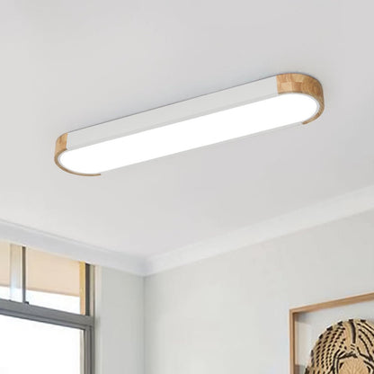 Plafonnier LED ovale en bois minimaliste Ovalyn