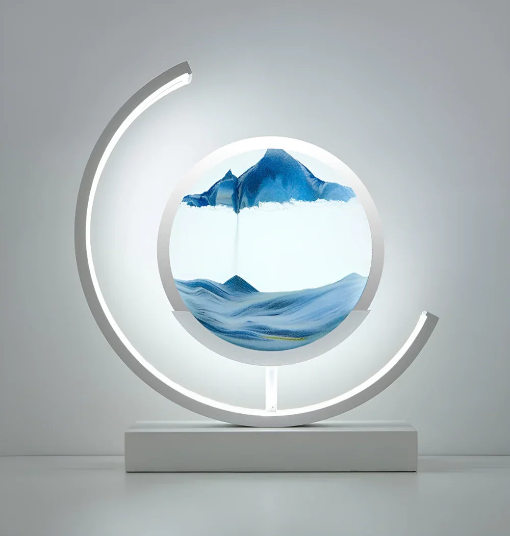 Lampe de table minimaliste en aluminium Sandveil, avec art du sable