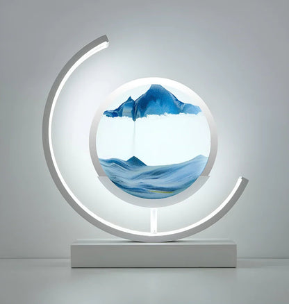 Lampe de table minimaliste en aluminium Sandveil, avec art du sable