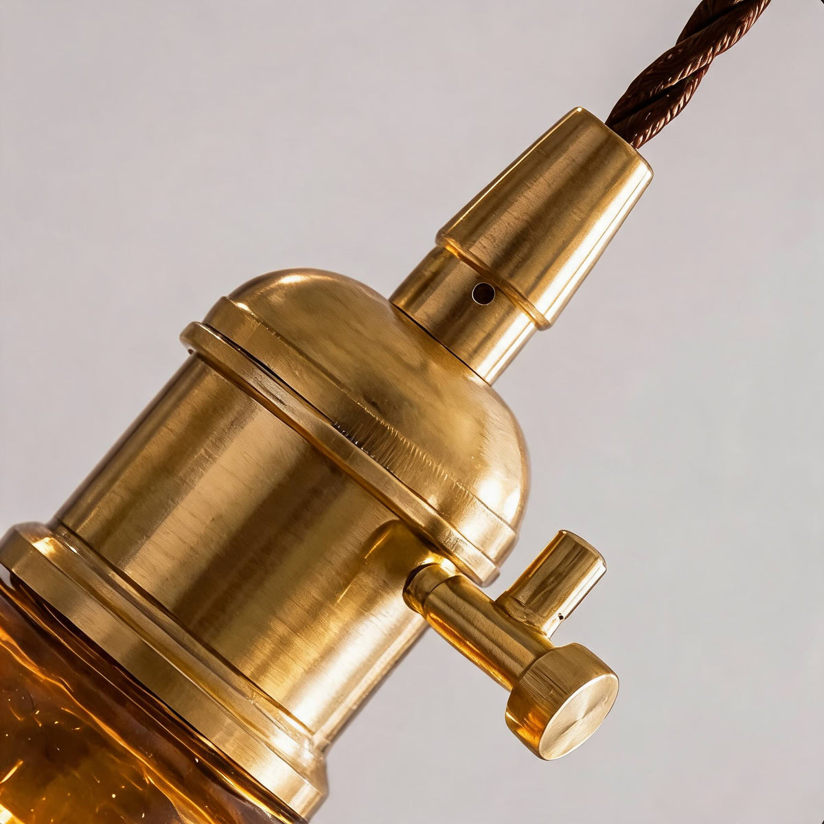 Suspension vintage en laiton et ambre
