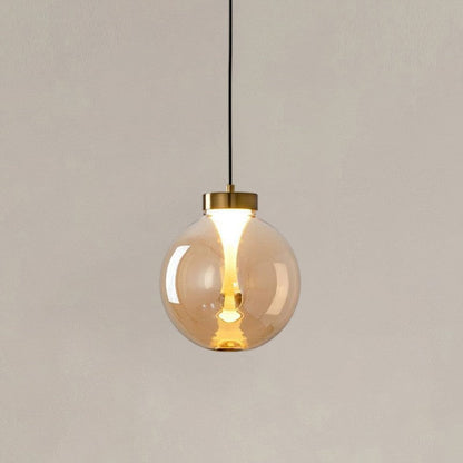Suspension boule en verre teinté