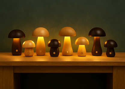 Lampe de table en bois scandinave Fungara