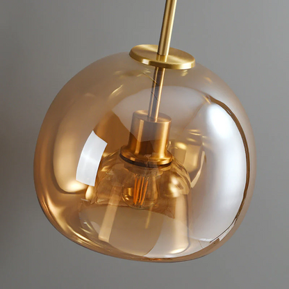 Plafonnier moderne en verre cuivré Velsora