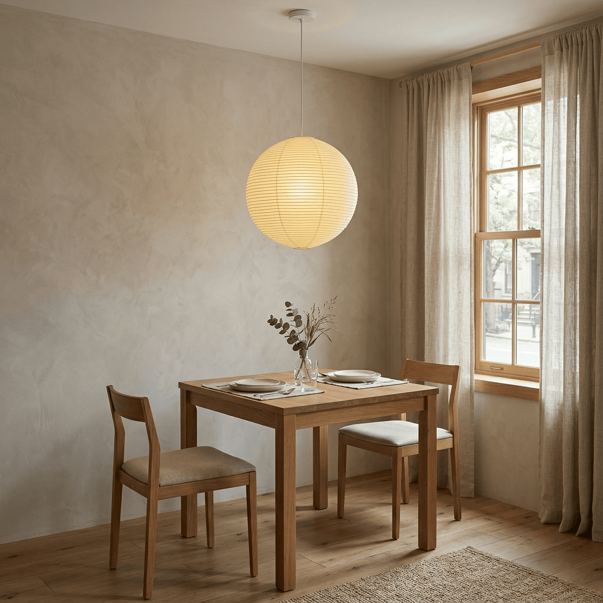 Suspension globe en papier washi