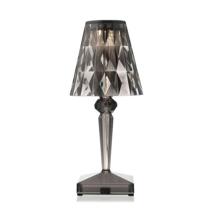 Lampe de table sans fil Prismara en cristal facetté